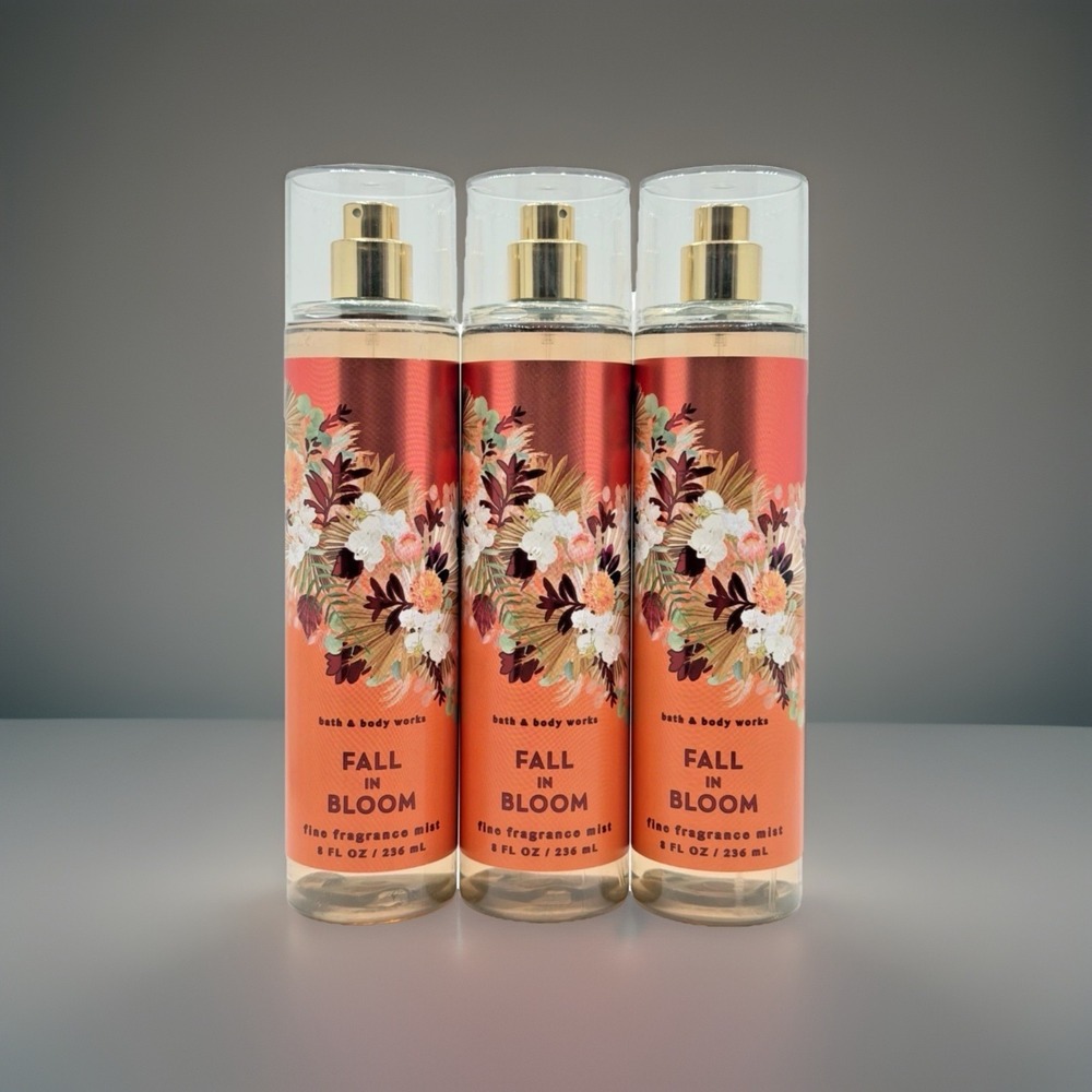 Bath & Body Works Fall In Bloom Fine Fragrance Mist 8oz Set of 3 NEW Limited Ed